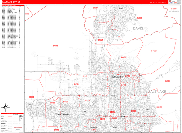 Salt Lake City, UT Zip Code Map